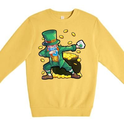 Dabbing Quarantine Leprechaun Premium Crewneck Sweatshirt