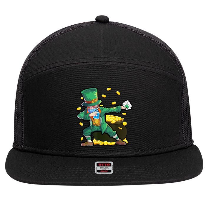 Dabbing Quarantine Leprechaun 7 Panel Mesh Trucker Snapback Hat