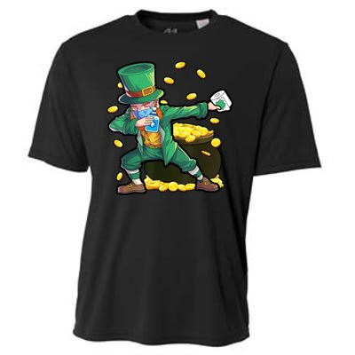 Dabbing Quarantine Leprechaun Cooling Performance Crew T-Shirt