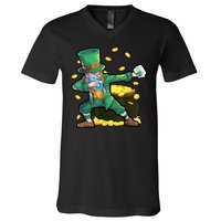 Dabbing Quarantine Leprechaun V-Neck T-Shirt