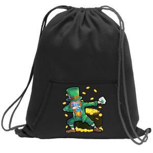 Dabbing Quarantine Leprechaun Sweatshirt Cinch Pack Bag