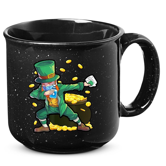 Dabbing Quarantine Leprechaun 15oz Campfire Ceramic Mug