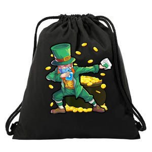 Dabbing Quarantine Leprechaun Drawstring Bag