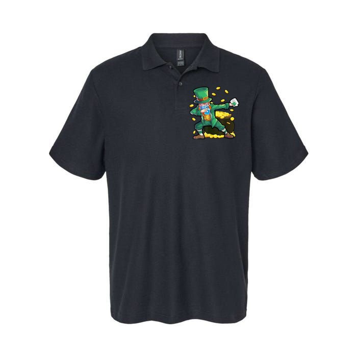 Dabbing Quarantine Leprechaun Softstyle Adult Sport Polo