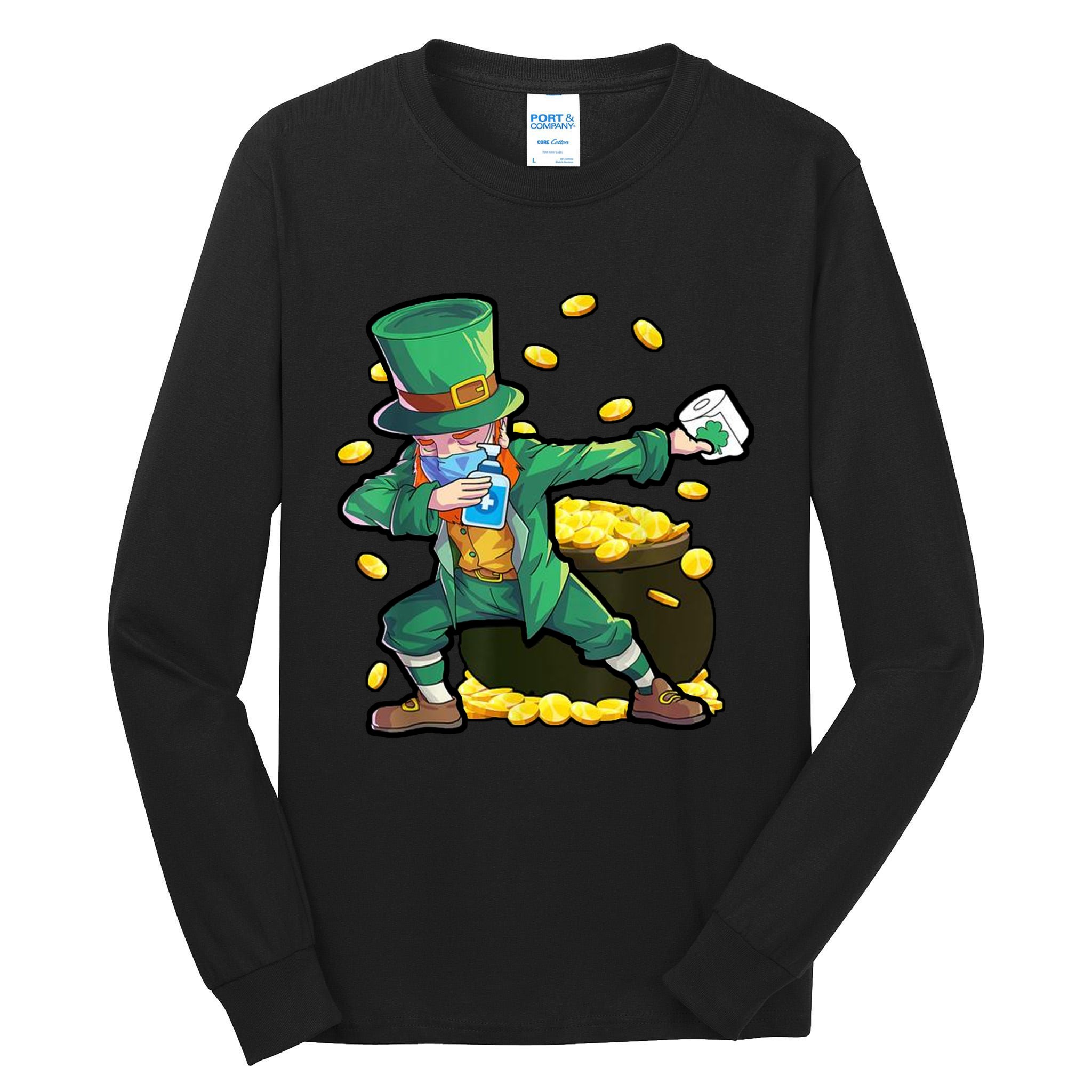 Dabbing Quarantine Leprechaun Tall Long Sleeve T-Shirt