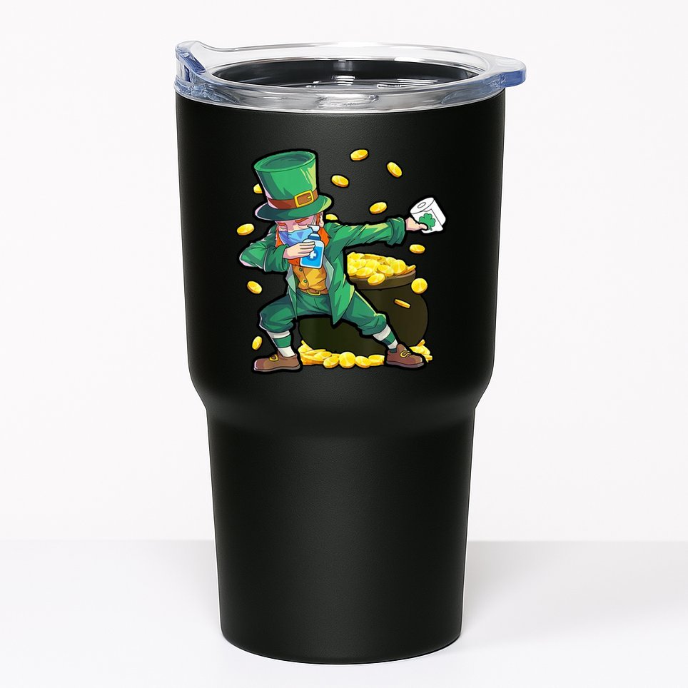 Dabbing Quarantine Leprechaun Tumbler