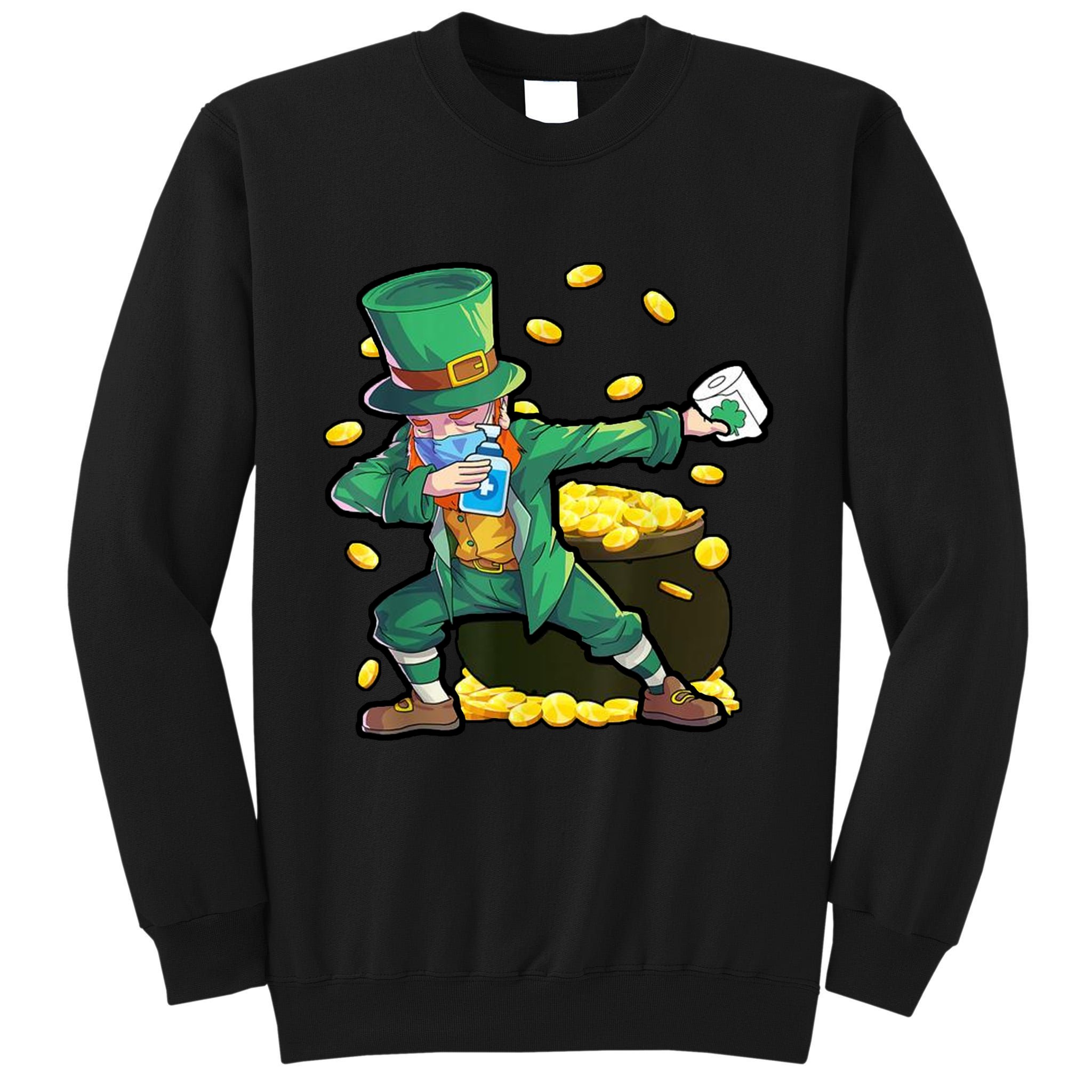 Dabbing Quarantine Leprechaun Tall Sweatshirt
