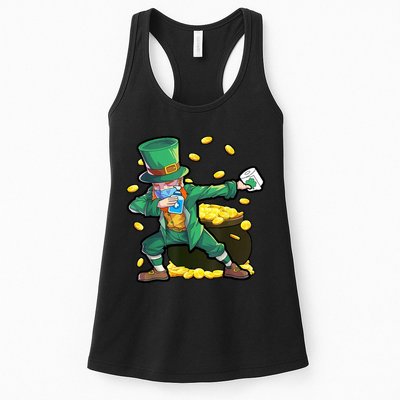Dabbing Quarantine Leprechaun Womens Tank Top