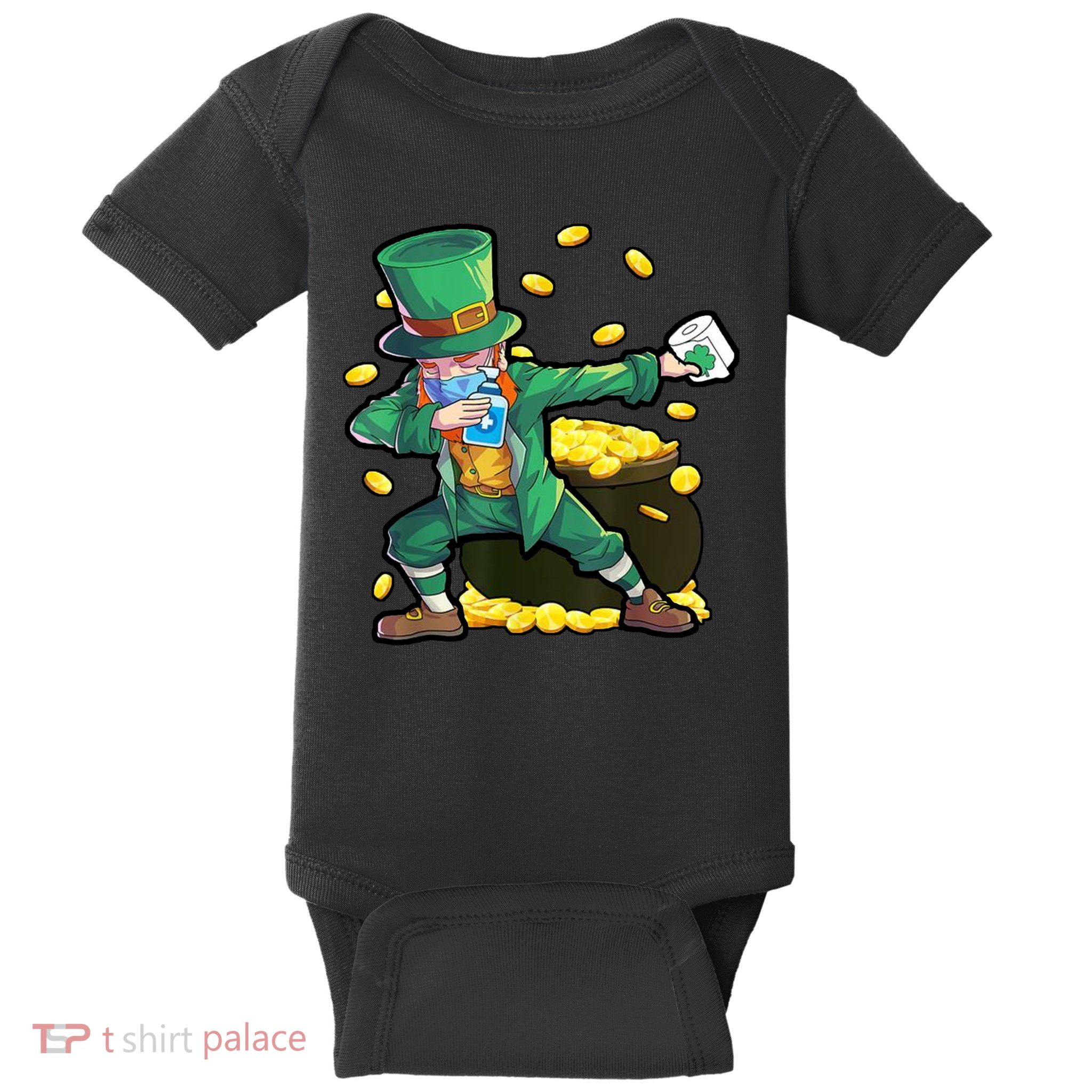 Dabbing Quarantine Leprechaun Baby Bodysuit