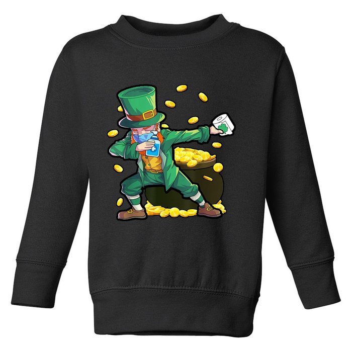 Dabbing Quarantine Leprechaun Toddler Sweatshirt