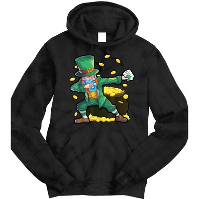 Dabbing Quarantine Leprechaun Tie Dye Hoodie