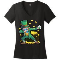 Dabbing Quarantine Leprechaun Women's V-Neck T-Shirt