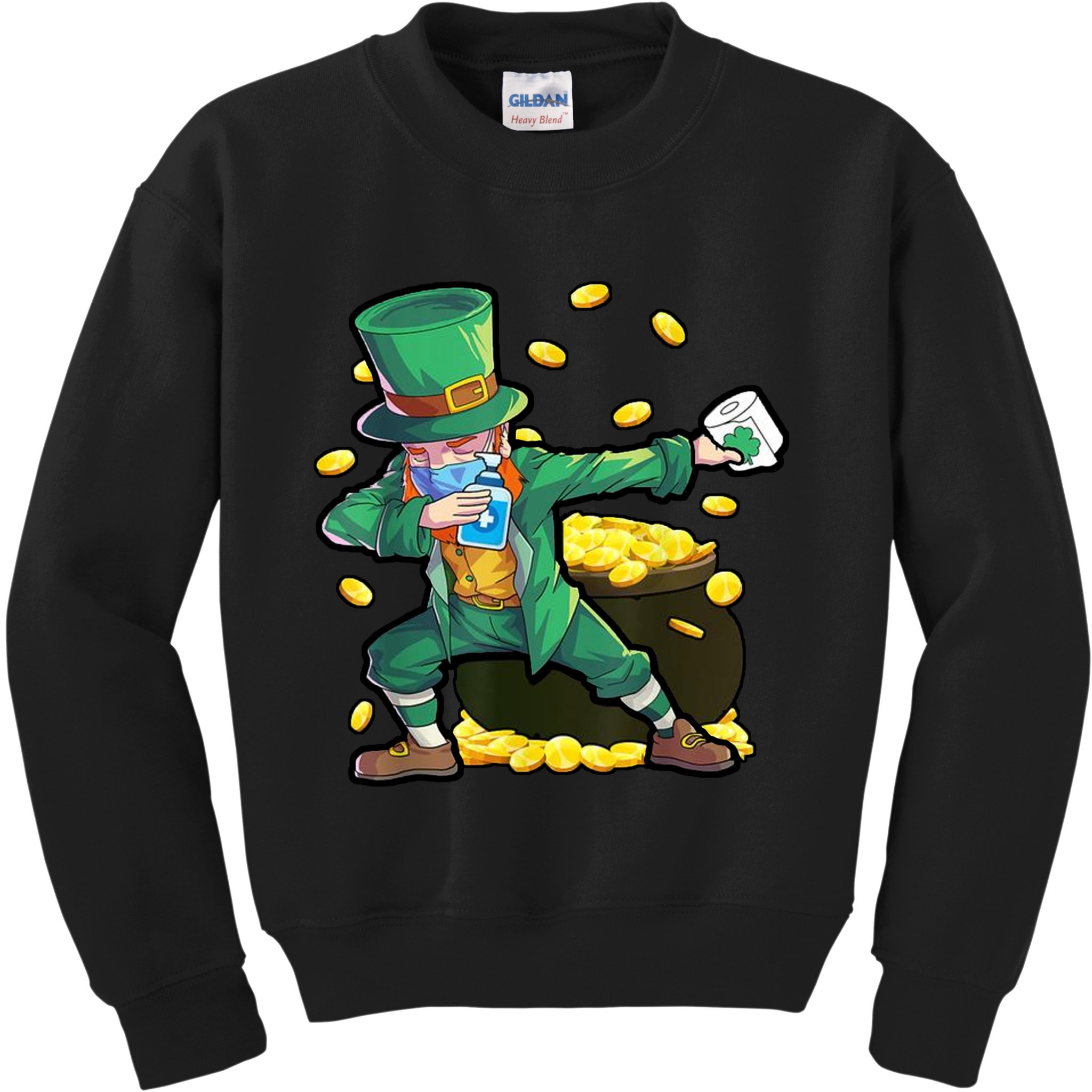 Dabbing Quarantine Leprechaun Kids Sweatshirt