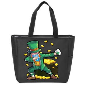 Dabbing Quarantine Leprechaun Zip Tote Bag