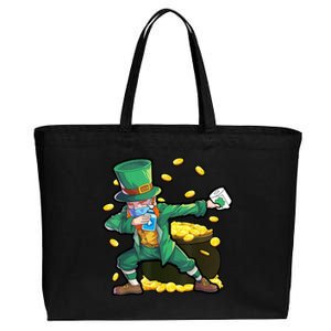 Dabbing Quarantine Leprechaun Cotton Canvas Jumbo Tote