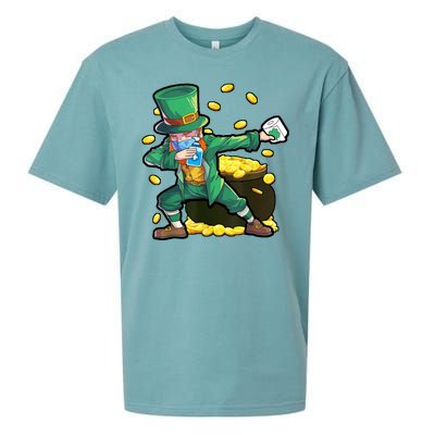 Dabbing Quarantine Leprechaun Sueded Cloud Jersey T-Shirt