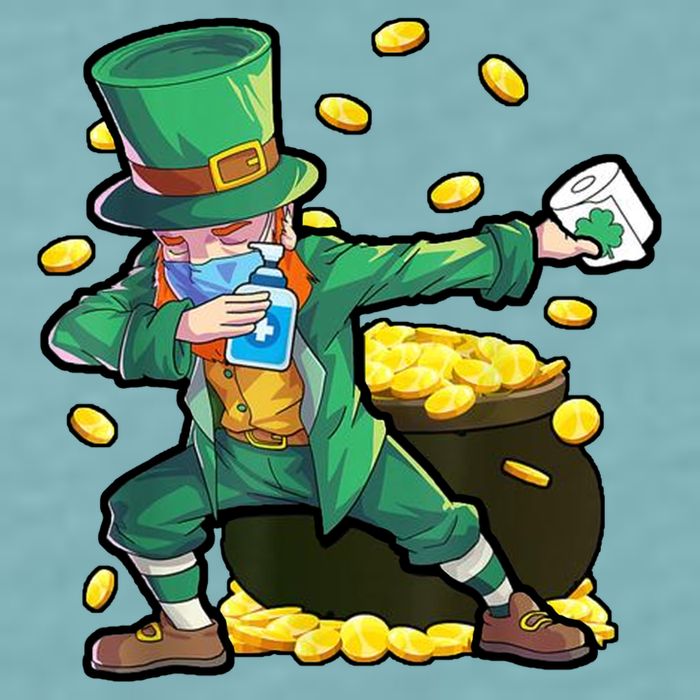 Dabbing Quarantine Leprechaun Sueded Cloud Jersey T-Shirt