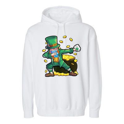 Dabbing Quarantine Leprechaun Garment-Dyed Fleece Hoodie