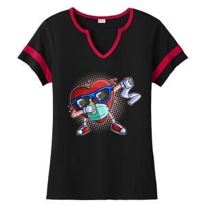 Dabbing Quarantined Valentine's Day Pandemic Ladies Halftime Notch Neck Tee