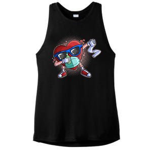 Dabbing Quarantined Valentine's Day Pandemic Ladies PosiCharge Tri-Blend Wicking Tank