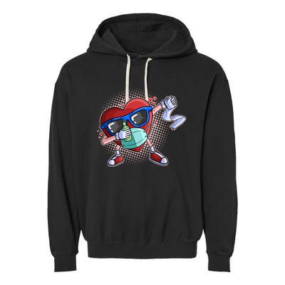 Dabbing Quarantined Valentine's Day Pandemic Garment-Dyed Fleece Hoodie