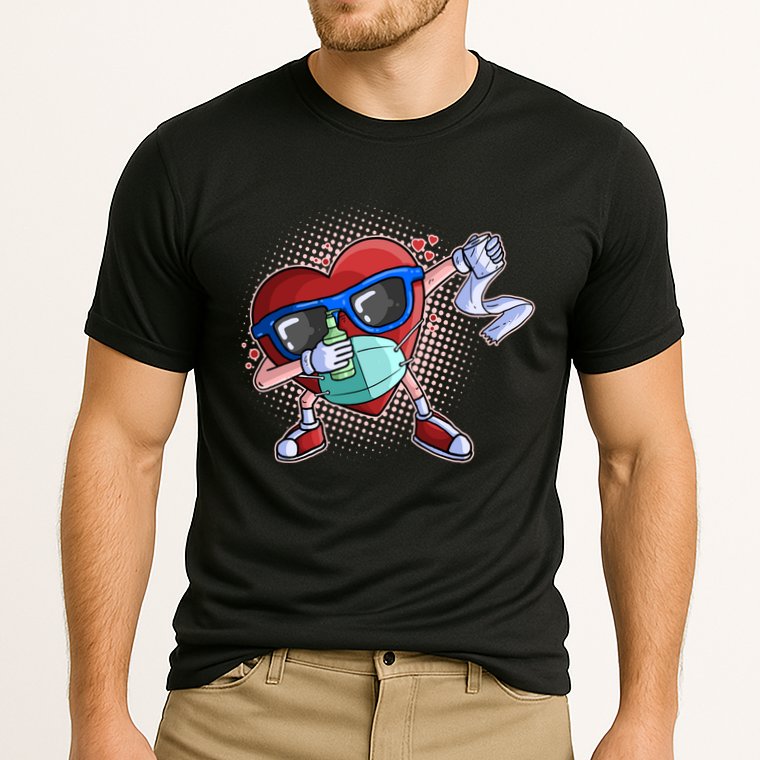 Dabbing Quarantined Valentine's Day Pandemic Cooling Performance Crew T-Shirt