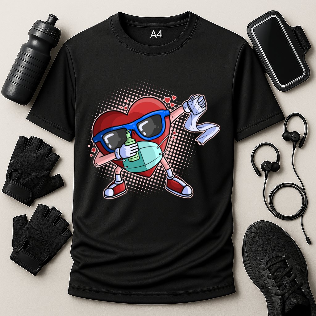 Dabbing Quarantined Valentine's Day Pandemic Cooling Performance Crew T-Shirt