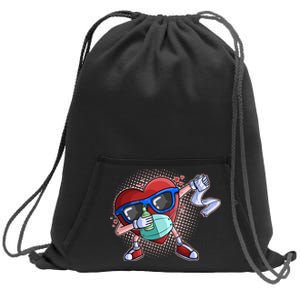 Dabbing Quarantined Valentine's Day Pandemic Sweatshirt Cinch Pack Bag