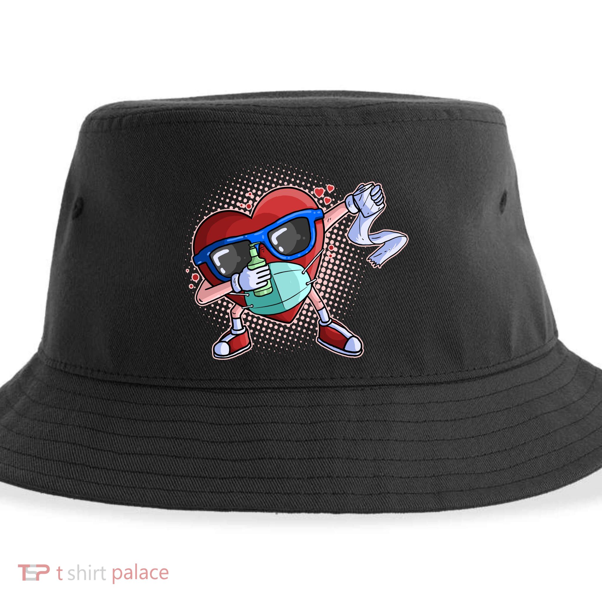 Dabbing Quarantined Valentine's Day Pandemic Sustainable Bucket Hat