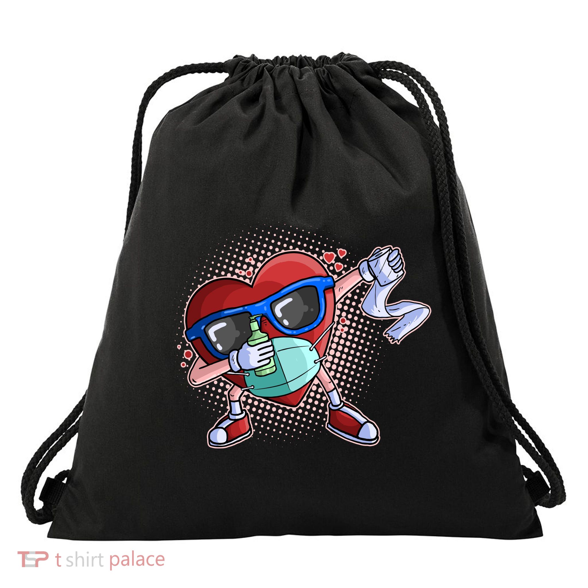 Dabbing Quarantined Valentine's Day Pandemic Drawstring Bag