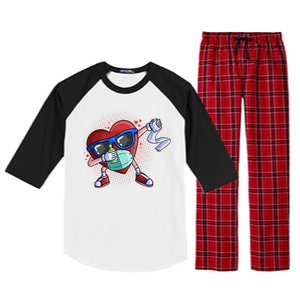 Dabbing Quarantined Valentine's Day Pandemic Raglan Sleeve Pajama Set