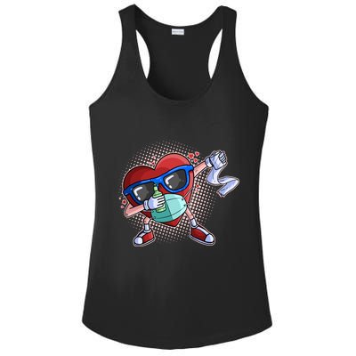 Dabbing Quarantined Valentine's Day Pandemic Ladies PosiCharge Competitor Racerback Tank