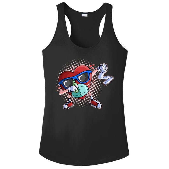 Dabbing Quarantined Valentine's Day Pandemic Ladies PosiCharge Competitor Racerback Tank