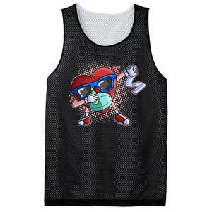 Dabbing Quarantined Valentine's Day Pandemic Mesh Reversible Basketball Jersey Tank