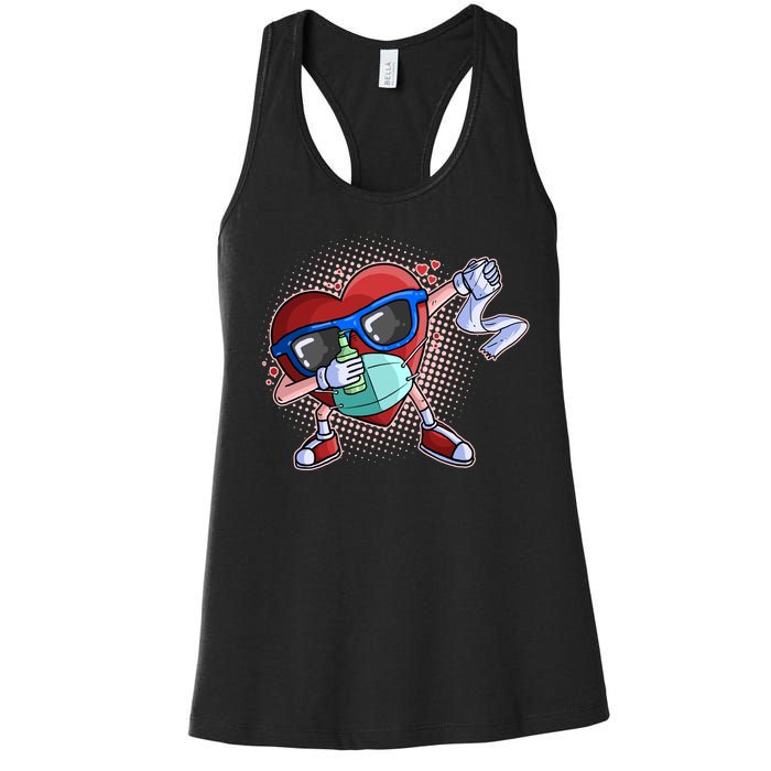 Dabbing Quarantined Valentine's Day Pandemic Women's Racerback Tank