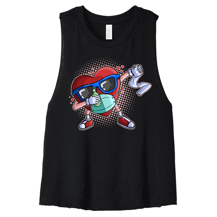 Dabbing Quarantined Valentine's Day Pandemic Women's Racerback Cropped Tank