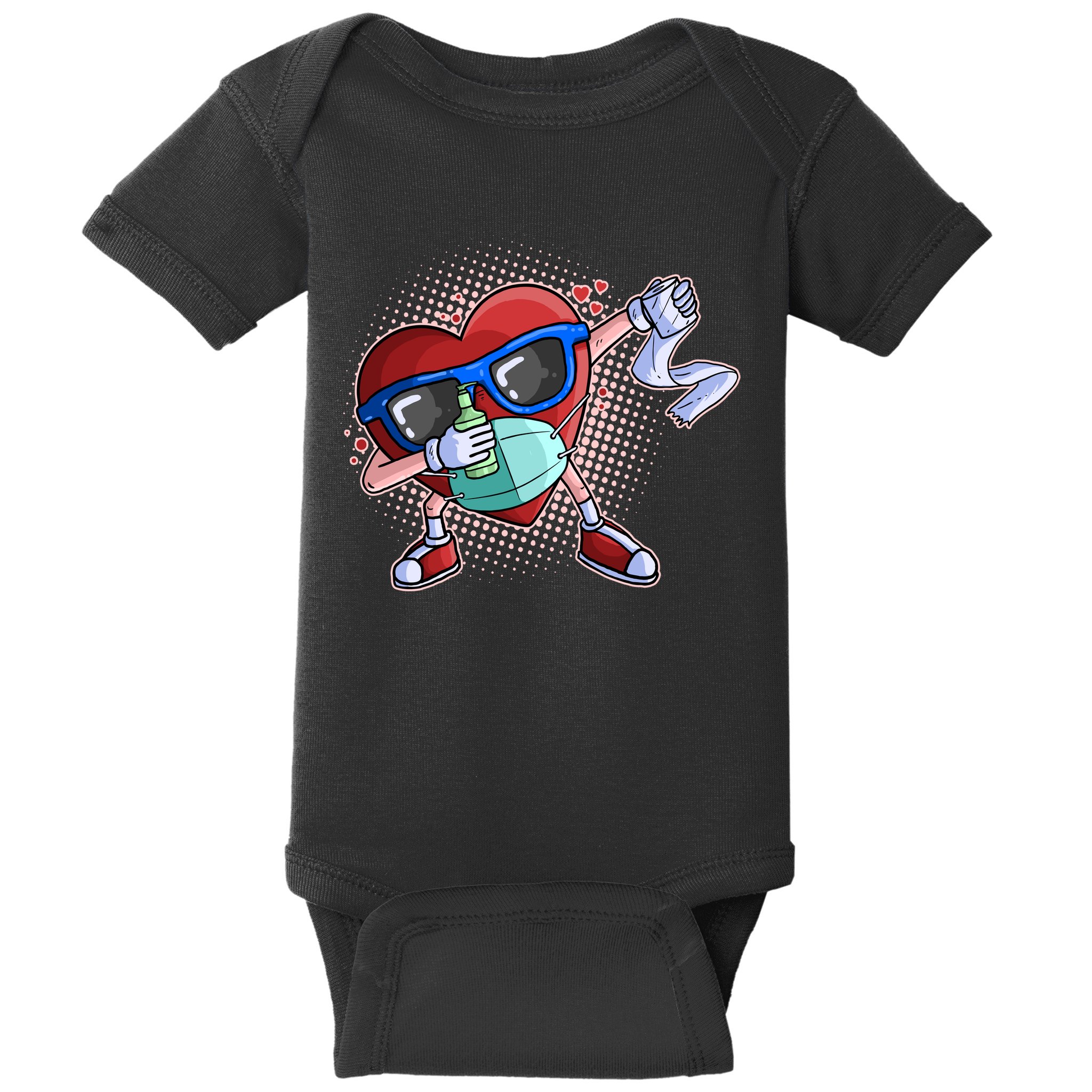 Dabbing Quarantined Valentine's Day Pandemic Baby Bodysuit