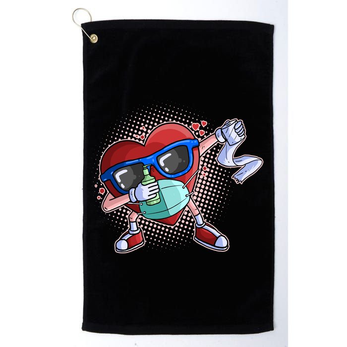 Dabbing Quarantined Valentine's Day Pandemic Golf Towel