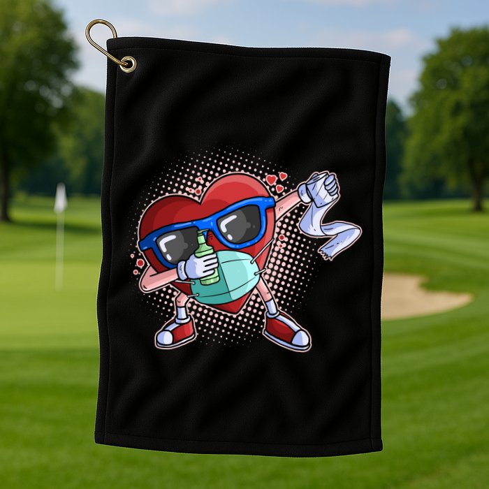 Dabbing Quarantined Valentine's Day Pandemic Golf Towel