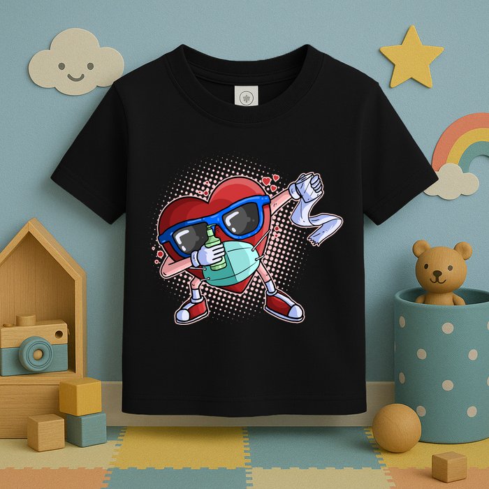 Dabbing Quarantined Valentine's Day Pandemic Toddler T-Shirt