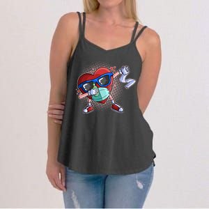 Dabbing Quarantined Valentine's Day Pandemic Women's Strappy Tank