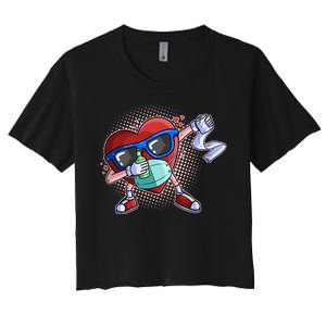 Dabbing Quarantined Valentine's Day Pandemic Women's Crop Top Tee