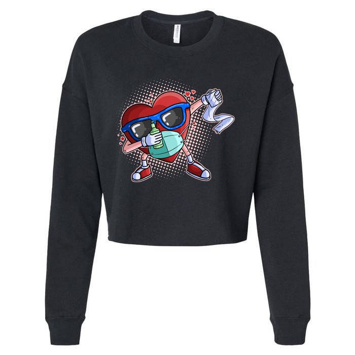Dabbing Quarantined Valentine's Day Pandemic Cropped Pullover Crew