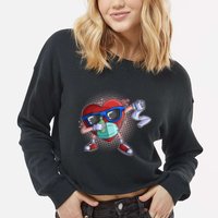 Dabbing Quarantined Valentine's Day Pandemic Cropped Pullover Crew