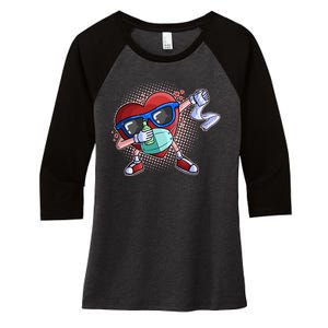 Dabbing Quarantined Valentine's Day Pandemic Women's Tri-Blend 3/4-Sleeve Raglan Shirt