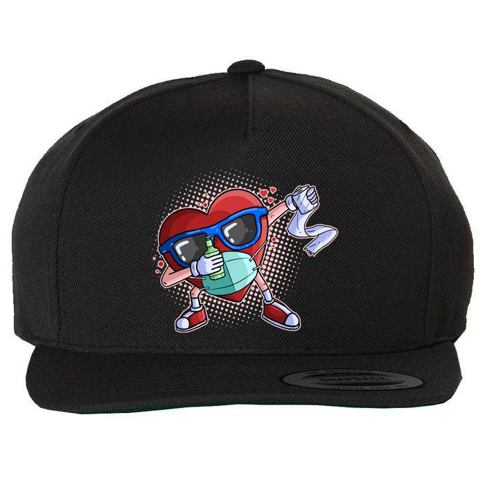 Dabbing Quarantined Valentine's Day Pandemic Wool Snapback Cap