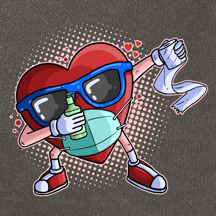 Dabbing Quarantined Valentine's Day Pandemic Cotton Canvas Backpack