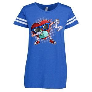 Dabbing Quarantined Valentine's Day Pandemic Enza Ladies Jersey Football T-Shirt