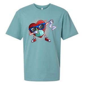 Dabbing Quarantined Valentine's Day Pandemic Sueded Cloud Jersey T-Shirt