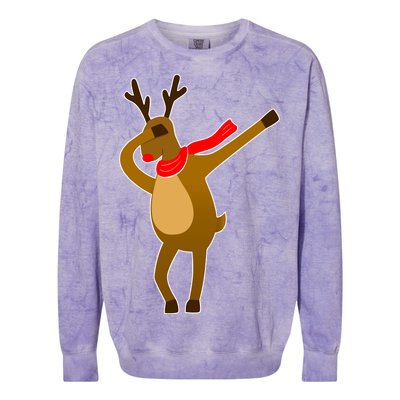 Dabbing Red Nose Reindeer Christmas Colorblast Crewneck Sweatshirt